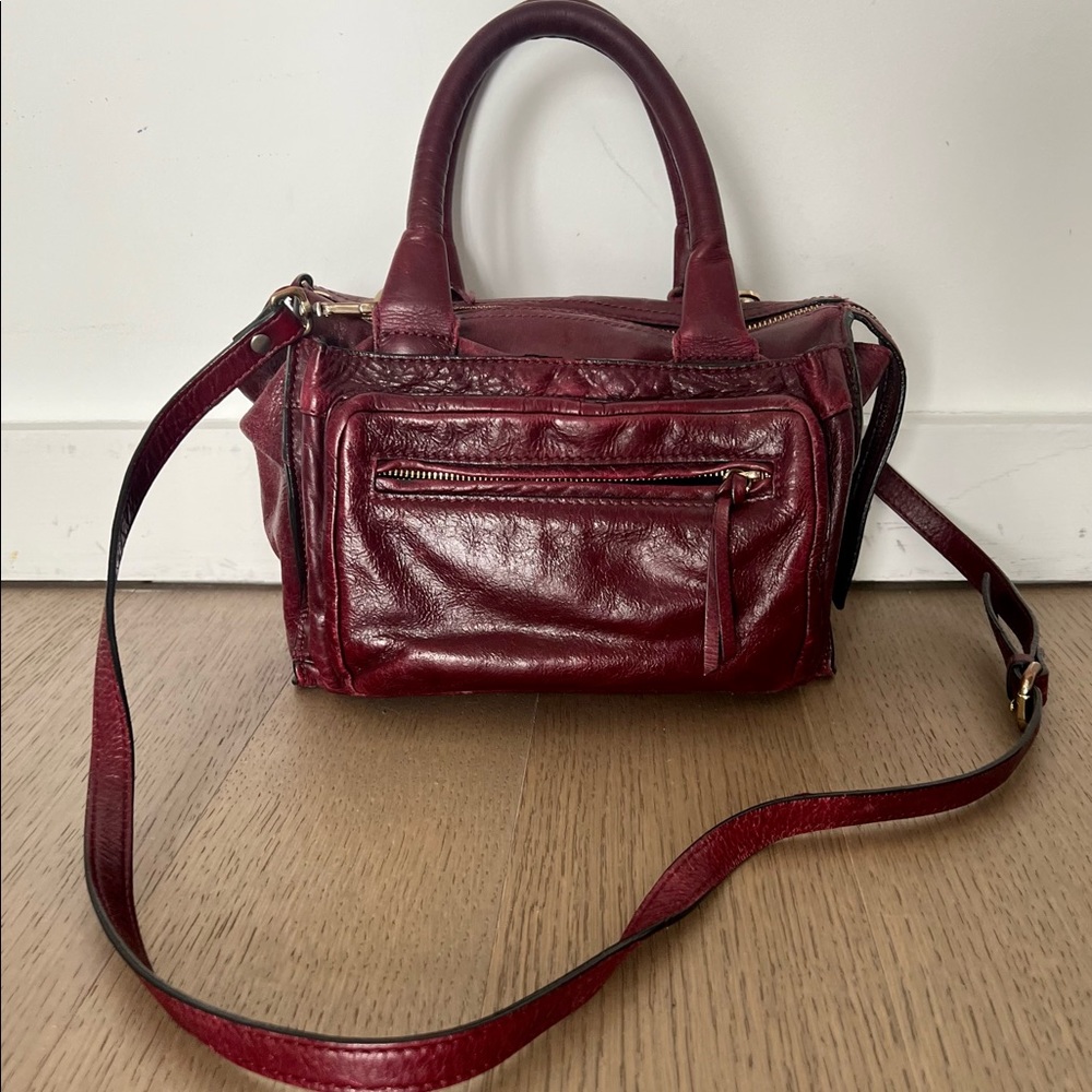 Leather bag in Burgundy color ZARA WOMAN ❤️‍🔥
